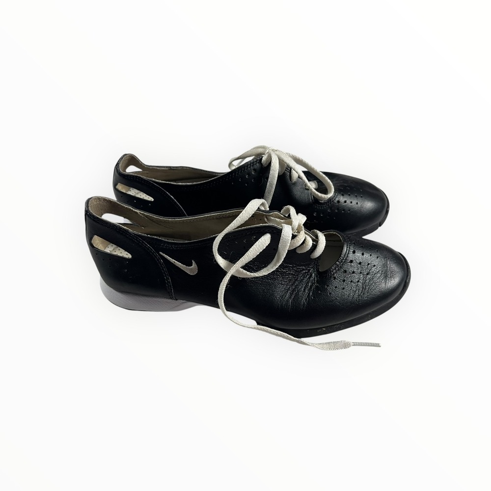 Nike Air Max Golf Shoes Women's Black Leather Lace Up Spiked Size 6.5
